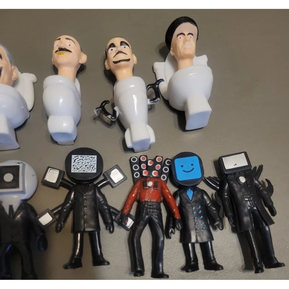 Skibidi Toilet Figures Set Cameraman TV Man Speaker Model Toys Cake Topper‎ lot